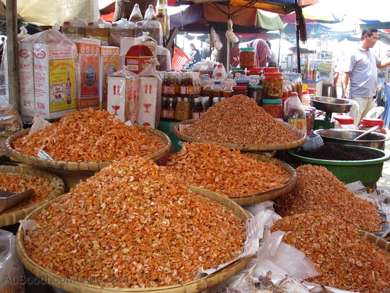 Cambodge - Marche Kep - Petites crevettes